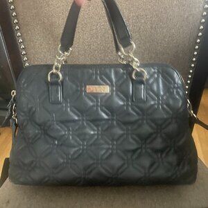 Kate Spade Black Astor Court Rachelle Quilted Leather Satchel Crossbody Bag